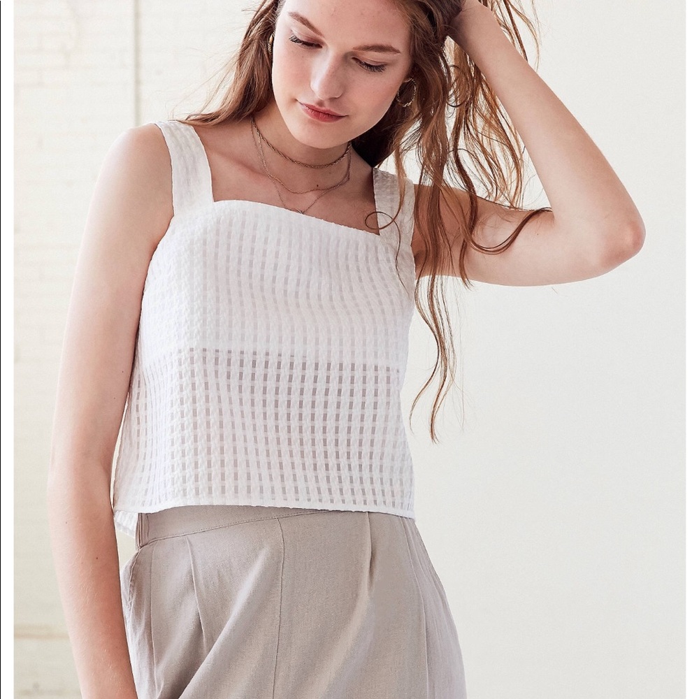 Cooperative Square Neck Gingham Tank